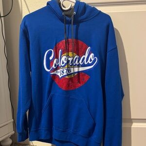 Fruit of the Loom Blue Colorado Graphic Zip-Up Hoodie